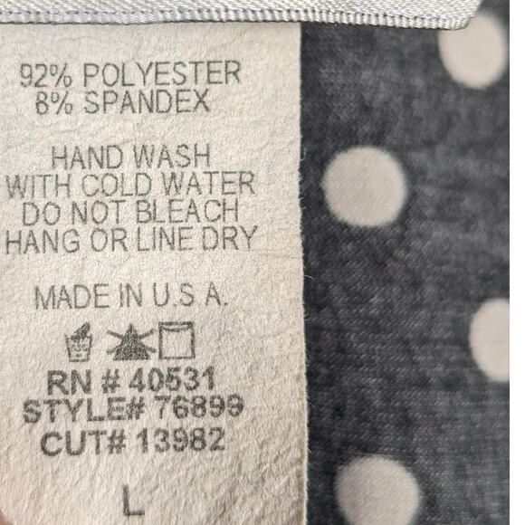 Chesley L Black White Polka Dot Sleeveless Dress Tie Waist Retro Style Knee - Picture 4 of 4